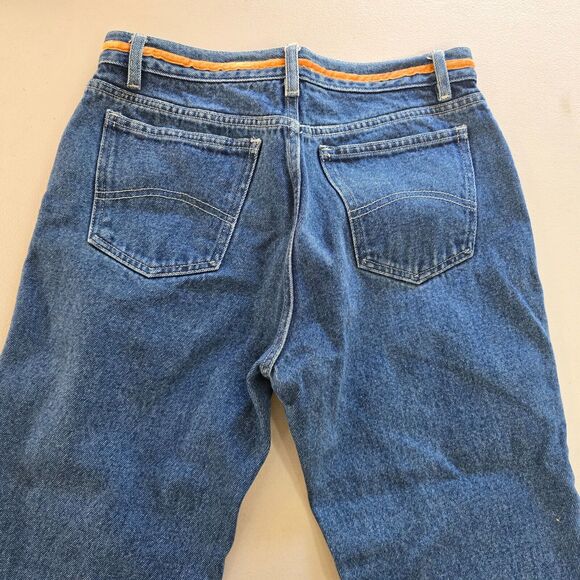 S.L.A. Jeans Junior 7 8 Cut Off Floral Embroidered Straight Leg Medium Wash Blue - Picture 6 of 16